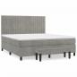 Preview: Boxspringbett mit Matratze Hellgrau 160x200 cm Samt