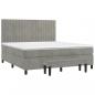 Preview: Boxspringbett mit Matratze Hellgrau 160x200 cm Samt