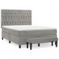 Preview: Boxspringbett mit Matratze Hellgrau 140x190 cm Samt