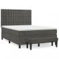 Preview: Boxspringbett mit Matratze Dunkelgrau 140x190 cm Samt