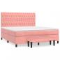 Preview: Boxspringbett mit Matratze Rosa 180x200 cm Samt