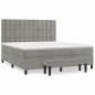 Preview: Boxspringbett mit Matratze Hellgrau 160x200 cm Samt