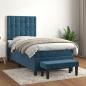 Preview: ARDEBO.de - Boxspringbett mit Matratze Dunkelblau 80x200 cm Samt