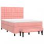 Preview: Boxspringbett mit Matratze Rosa 140x190 cm Samt