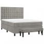 Preview: Boxspringbett mit Matratze Hellgrau 140x190 cm Samt