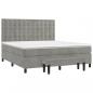 Preview: Boxspringbett mit Matratze Hellgrau 180x200 cm Samt