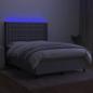 Preview: Boxspringbett mit Matratze & LED Hellgrau 140x200 cm Stoff