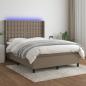 Preview: ARDEBO.de - Boxspringbett mit Matratze & LED Taupe 140x190 cm Stoff