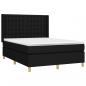 Preview: Boxspringbett mit Matratze & LED Schwarz 140x200 cm Stoff