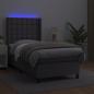 Preview: Boxspringbett mit Matratze & LED Grau 80x200 cm Kunstleder