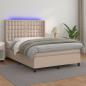 Preview: ARDEBO.de - Boxspringbett mit Matratze & LED Cappuccino-Braun 140x200cm