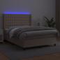 Preview: Boxspringbett mit Matratze & LED Cappuccino-Braun 140x200cm