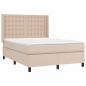 Preview: Boxspringbett mit Matratze & LED Cappuccino-Braun 140x200cm