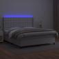 Preview: Boxspringbett mit Matratze & LED Weiß 160x200 cm Kunstleder