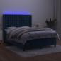 Preview: Boxspringbett mit Matratze & LED Dunkelblau 140x200 cm Samt