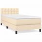 Preview: Boxspringbett mit Matratze Creme 90x200 cm Stoff