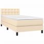 Preview: Boxspringbett mit Matratze Creme 90x190 cm Stoff