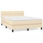 Preview: Boxspringbett mit Matratze Creme 140x200 cm Stoff