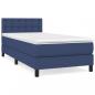 Preview: Boxspringbett mit Matratze Blau 90x190 cm Stoff