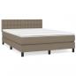 Preview: Boxspringbett mit Matratze Taupe 140x190 cm Stoff