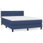 Preview: Boxspringbett mit Matratze Blau 140x190 cm Stoff