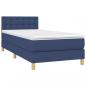 Preview: Boxspringbett mit Matratze Blau 90x190 cm Stoff