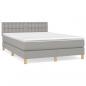 Preview: Boxspringbett mit Matratze Hellgrau 140x200 cm Stoff