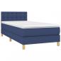 Preview: Boxspringbett mit Matratze Blau 90x200 cm Stoff