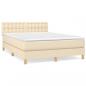 Preview: Boxspringbett mit Matratze Creme 140x200 cm Stoff