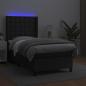 Preview: Boxspringbett mit Matratze & LED Schwarz 80x200 cm Kunstleder