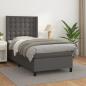 Preview: ARDEBO.de - Boxspringbett mit Matratze Grau 80x200 cm Kunstleder