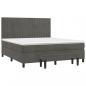 Preview: Boxspringbett mit Matratze Dunkelgrau 180x200 cm Samt