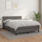 Preview: ARDEBO.de - Boxspringbett mit Matratze Grau 140x190 cm Kunstleder