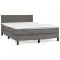 Preview: Boxspringbett mit Matratze Grau 140x190 cm Kunstleder