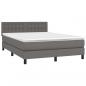 Preview: Boxspringbett mit Matratze Grau 140x190 cm Kunstleder