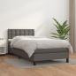 Preview: ARDEBO.de - Boxspringbett mit Matratze Grau 90x190 cm Kunstleder