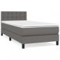 Preview: Boxspringbett mit Matratze Grau 90x190 cm Kunstleder