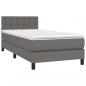 Preview: Boxspringbett mit Matratze Grau 90x190 cm Kunstleder