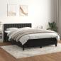 Preview: ARDEBO.de - Boxspringbett mit Matratze Schwarz 140x200 cm Samt