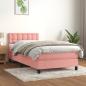 Preview: ARDEBO.de - Boxspringbett mit Matratze Rosa 80x200 cm Samt