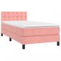 Preview: Boxspringbett mit Matratze Rosa 80x200 cm Samt