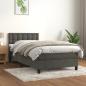 Preview: ARDEBO.de - Boxspringbett mit Matratze Dunkelgrau 90x190 cm Samt