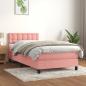 Preview: ARDEBO.de - Boxspringbett mit Matratze Rosa 90x200 cm Samt