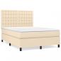 Preview: Boxspringbett mit Matratze Creme 140x200 cm Stoff