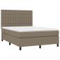 Preview: Boxspringbett mit Matratze Taupe 140x190 cm Stoff