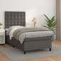 Preview: ARDEBO.de - Boxspringbett mit Matratze Grau 80x200 cm Kunstleder