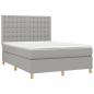 Preview: Boxspringbett mit Matratze Hellgrau 140x190 cm Stoff