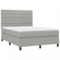 Preview: Boxspringbett mit Matratze Hellgrau 140x200 cm Stoff