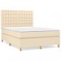 Preview: Boxspringbett mit Matratze Creme 140x200 cm Stoff