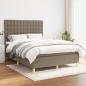 Preview: ARDEBO.de - Boxspringbett mit Matratze Taupe 140x190 cm Stoff